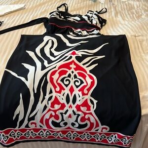 Black, Cream and red maxi dress size medium